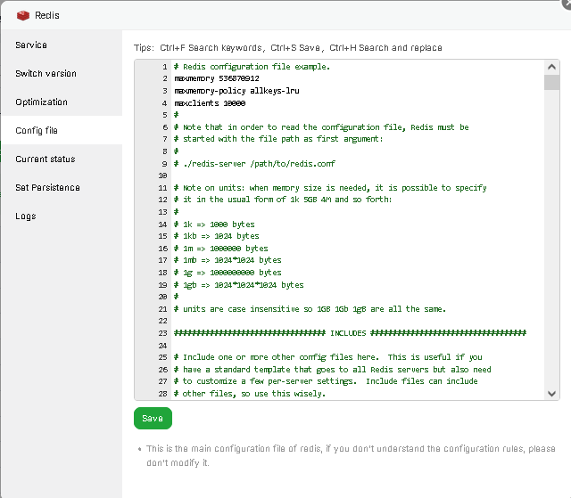 tambahkan-maxmemory-policy di config file redis aapanel