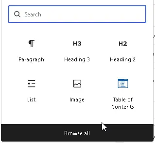 Cari block image lalu tambahkan